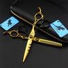 6.0 Inch Professional Hairdressing Scissors Set, Hair Cutting Scissors, 440C Japanese Stainless Steel, for Men, Women, and Kids(Black Gold) view 1