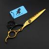 6.0 Inch Professional Hairdressing Scissors Set, Hair Cutting Scissors, 440C Japanese Stainless Steel, for Men, Women, and Kids(Black Gold) view 2