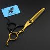 6.0 Inch Professional Hairdressing Scissors Set, Hair Cutting Scissors, 440C Japanese Stainless Steel, for Men, Women, and Kids(Black Gold) view 4