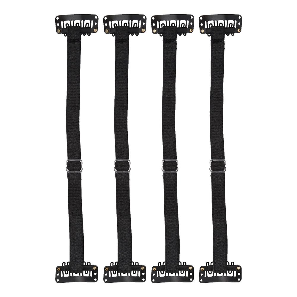 Face Lift Band, Easy to Operate Wrinkle Removal Belt, 4 Pieces Reusable with Hair Clip for Face Shaping (Black)