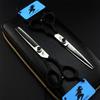 3Pcs Professional Hair Cutting Scissors Shears Kit, 6 Inch Black Elastic Handle Hairdressing Scissors Set, 440C Japanese Stainless Steel, for Men Women Kids Home Salon Barber Tools Kit view 2
