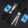 3Pcs Professional Hair Cutting Scissors Shears Kit, 6 Inch Black Elastic Handle Hairdressing Scissors Set, 440C Japanese Stainless Steel, for Men Women Kids Home Salon Barber Tools Kit view 3