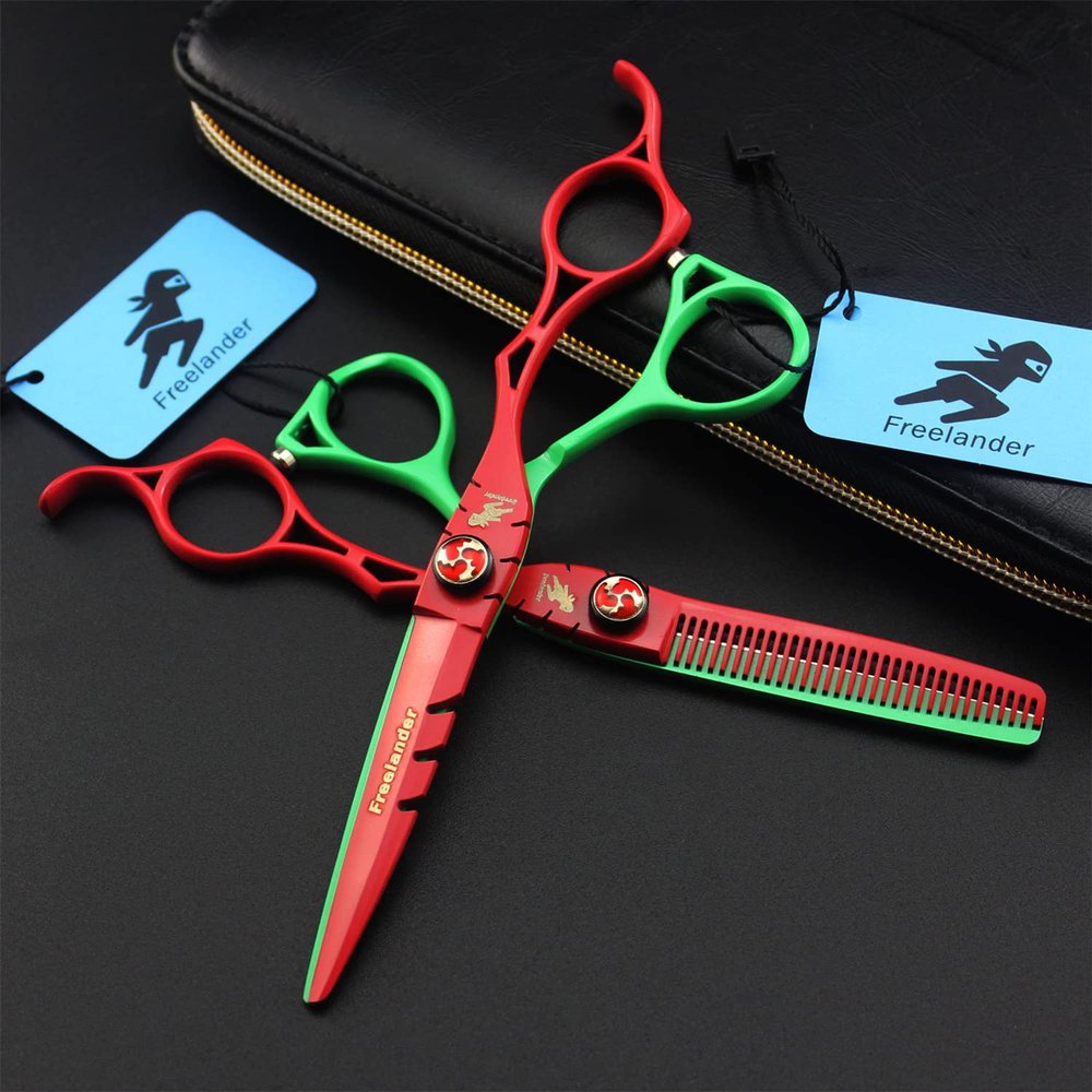 6.0 Inch Professional Hair Cutting Scissors Shears Kit, Hairdressing Scissors Set, 440C Japanese Stainless Steel, for Men Women Kids Home Salon Barber Tools Kit
