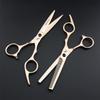 6.0 Inch Professional Hair Cutting Scissors Shears Kit, 6 Inch Hairdressing Scissors Set, 440C Japanese Stainless Steel, for Men Women Kids Home Salon Barber Tools Kit(Gold) view 2