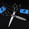3Pcs Professional Hair Cutting Scissors Shears Kit, 6.0 Inch Double-Tailed Flower Handle Hairdressing Scissors Set, 440C Japanese Stainless Steel, for Men Women Kids Home Salon Barber Tools Kit view 1