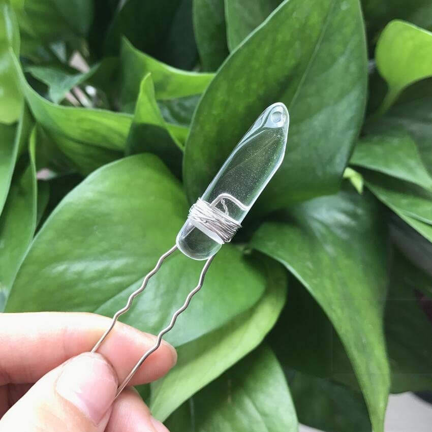 Natural Stone Slice Hair Pins Tiara Silvery Wire Wrapped Crystal Quartz Party Bridal Women Barrette Hair Jewelry,Crystal Quartz