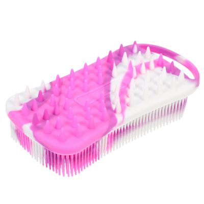Beavorty Silicone Body Scrubber Hair Scalp Brush Dual-Sided Exfoliating Bath Tool for Men Women Ergonomic Design for Easy Use Removable Hook for Convenient Storage Mix