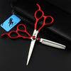 6.0 Inch Professional Hair Cutting Scissors Shears Kit, Red Handle Hairdressing Scissors Set, 440C Japanese Stainless Steel, for Men Women Kids Home Salon Barber Tools Kit view 1