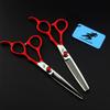6.0 Inch Professional Hair Cutting Scissors Shears Kit, Red Handle Hairdressing Scissors Set, 440C Japanese Stainless Steel, for Men Women Kids Home Salon Barber Tools Kit view 2