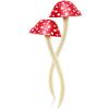 Taiyin 2 Pcs Mushroom Print Hair Sticks Cute Chopsticks for Women and Girls, Bun Sticks for Long Hair (Red) view 1