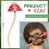 Taiyin 2 Pcs Mushroom Print Hair Sticks Cute Chopsticks for Women and Girls, Bun Sticks for Long Hair (Red) view 2