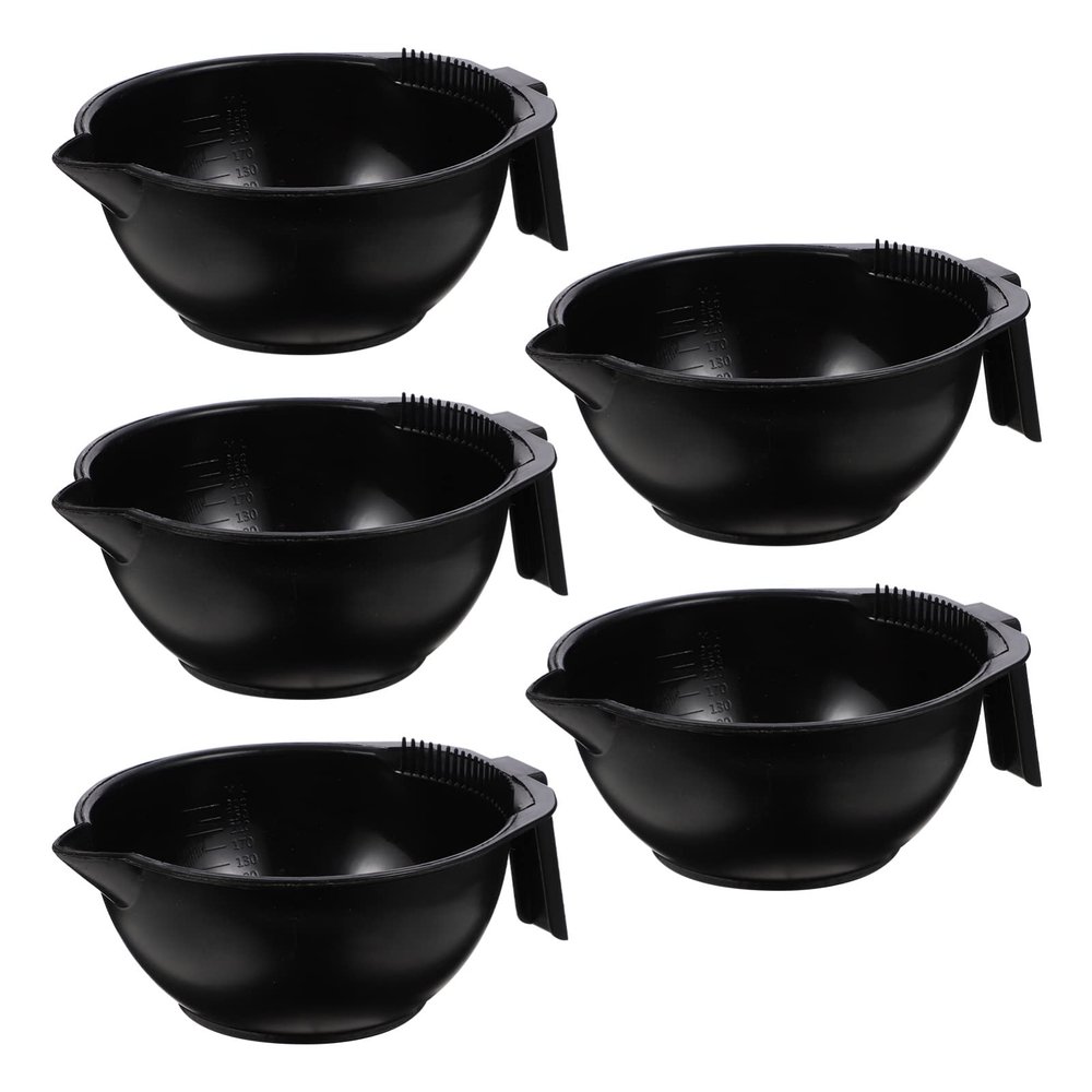 OSALADI Hairdresser Hair Dye Bowl Set 5pcs Hair Mixing Bowls Salon Supplies Random Color