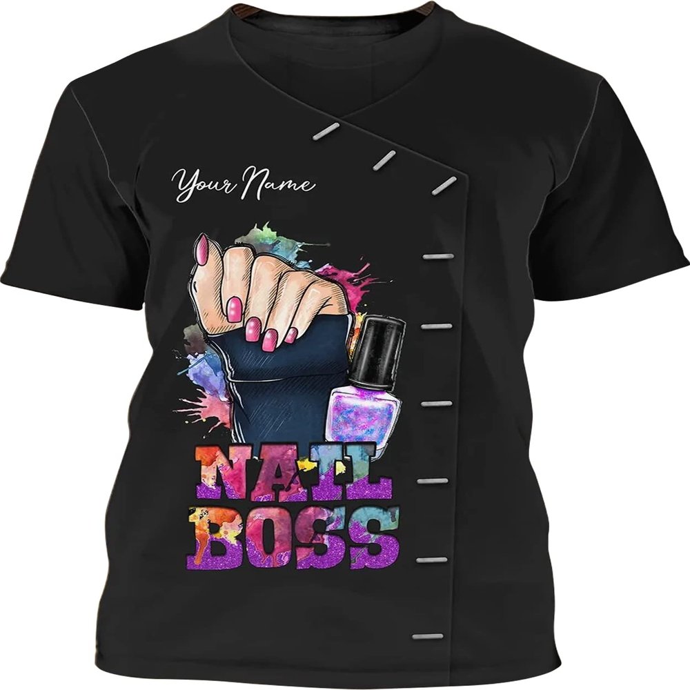 Nail Artist T Shirt Custom Nail Salon Uniform Manicurist Gift, Nail Shirt, Nail Art Shirt, Custom Nail Tech 3D Shirt, Nail Artist Gifts, Gift for Manicurist/Gift-198