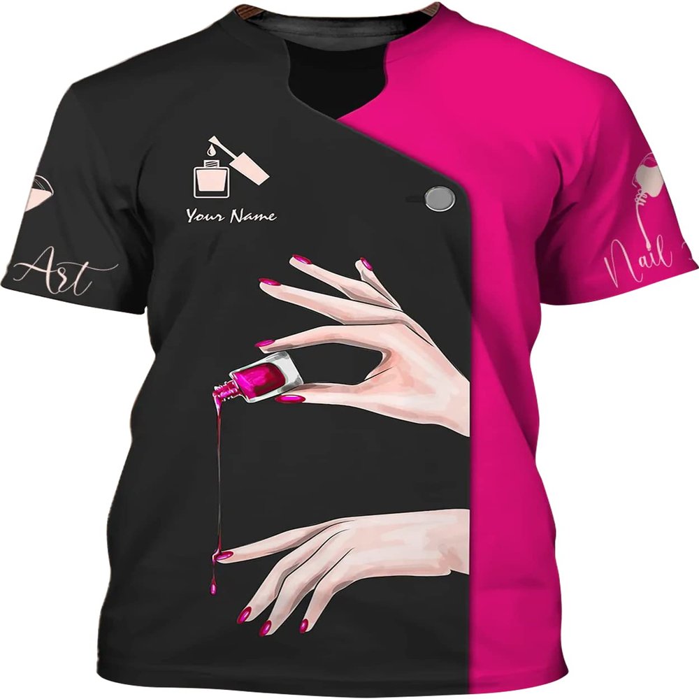 Nails Artist Diamond Personalized 3D Tshirt Manicurist Gift Custom Name, Nail Shirt, Nail Art Shirt, Custom Nail Tech 3D Shirt, Nail Artist Gifts, Gift for Manicurist/Gift-484