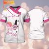 Nail Hourly Rate Nail Spa Nail Tech Uniform Pink Personalized Name 3D Tshirt, Nail Shirt, Nail Art Shirt, Custom Nail Tech 3D Shirt, Nail Artist Gifts, Gift for Manicurist/Gift-718 view 3