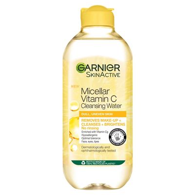 Garnier Micellar Water with Vitamin C, Facial Cleanser & Makeup Remover, Brightening & Hydrating, For All Skin Types, Vegan, Cruelty Free, 13.5 Fl Oz (400mL), 1 Count