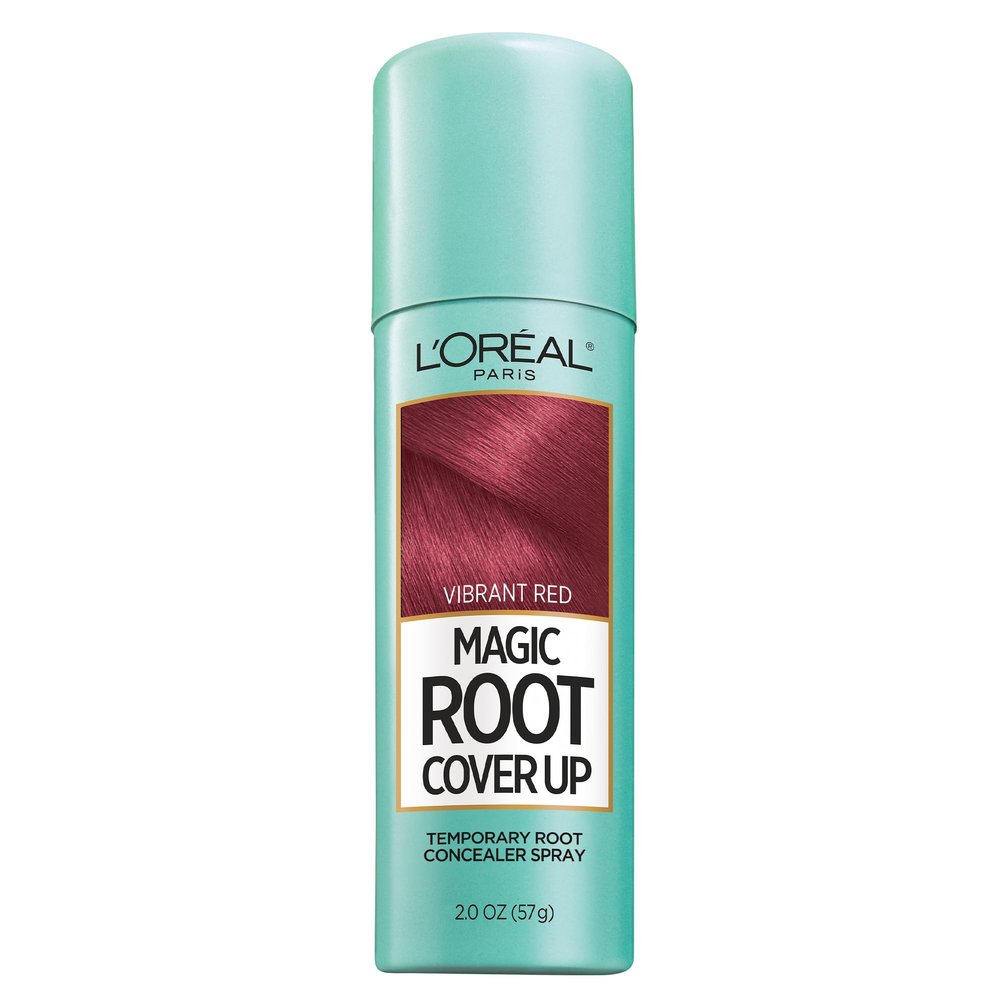 L'Oreal Paris Magic Root Cover Up Temporary Concealer Spray for Gray Hair, Bright Red, 2 Oz