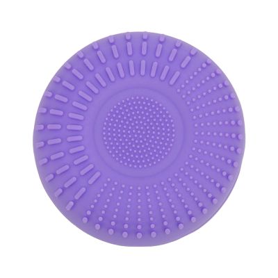 Makeup Brush Bowl Long Textures Gradual Change Texture Silicone Cosmetic Brush Cleaner (Purple)