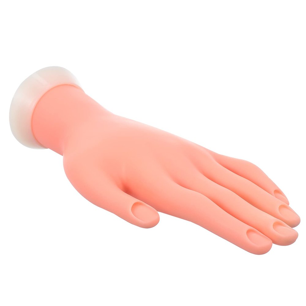 KALLORY 2pcs Nail Art Practice Hand Model Flexible Fake Hand for Manicure Training Lightweight and Sturdy Design Tool for Beginners and Professionals Convenient for Nail Art Design
