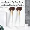 ENZO KEN Angled Fan Brush for Makeup, Thick Fluffy Blush Brush for Cheeks, Sculpt and Contour Bronzer Brush - White, 169L view 2