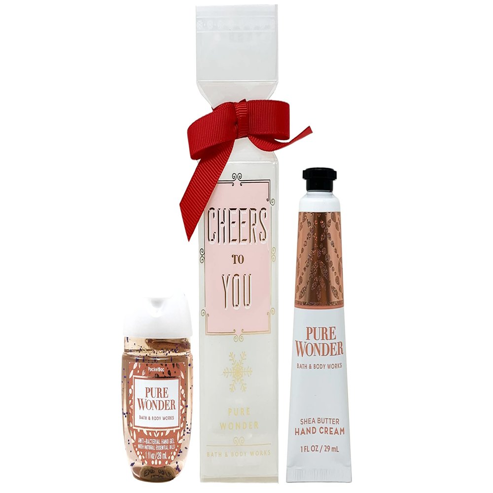 PURE WONDER Mini Gift Set - Includes Mini Hand Gel and Mini Shea Butter Hand Cream Inside a Small Decorative Gift Box - Travel Size