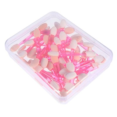 minkissy 50pcs double ended eyeshadow brush Eye Makeup Brush eyeshadow brush sticks Face Powder kit eye shadow brush makeup applicator Eyeshadow Plastic Sticks fan sponge travel