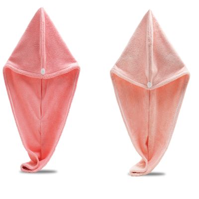 Exec-U-Gift Microfiber Hair Towel Wrap - Super Absorbent Twist Turban Dry Hair Cap with Button Fasten Loop