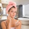 Exec-U-Gift Microfiber Hair Towel Wrap - Super Absorbent Twist Turban Dry Hair Cap with Button Fasten Loop view 4