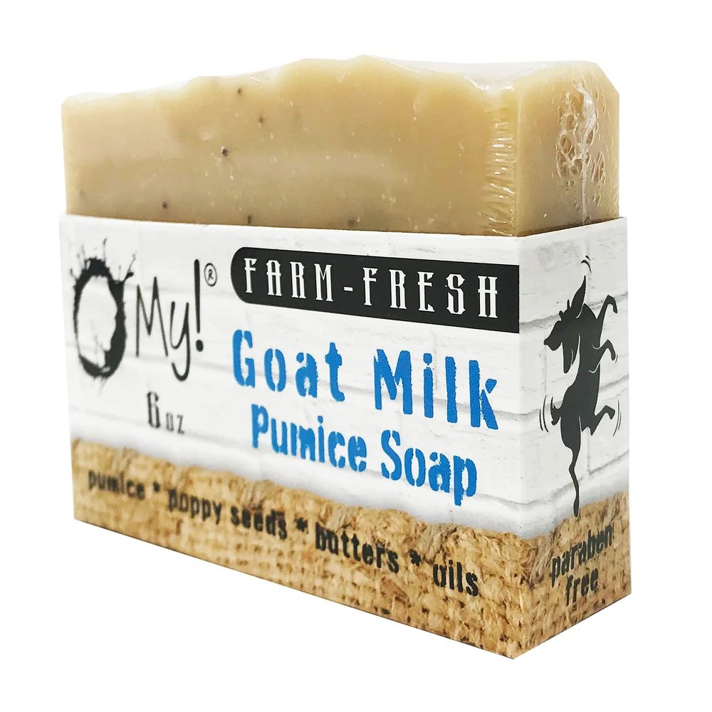 O My! Goat Milk Pumice Soap 6oz | Made with Farm-Fresh Goat Milk | Free of Parabens & More | Handcrafted USA