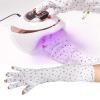 Manicure Gloves for Nails, 3 Pairs Breathable Nail Gloves, Long Fingerless Anti Gloves for Gel Nail Lamp, Soft Heartshaped Elastic Patterns for Women view 1