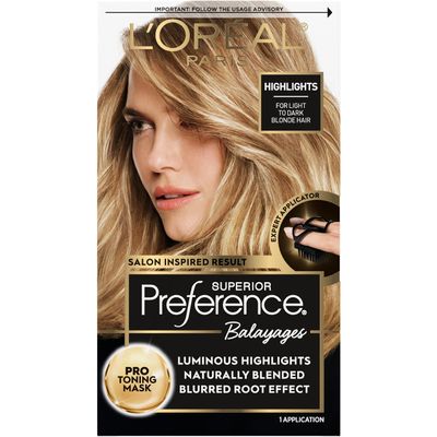 L'Oreal Paris Superior Preference Balayage Kit, Hair Dye for At-Home Highlighting with Pro Toning Mask, Light to Dark Blonde, 1 Kit