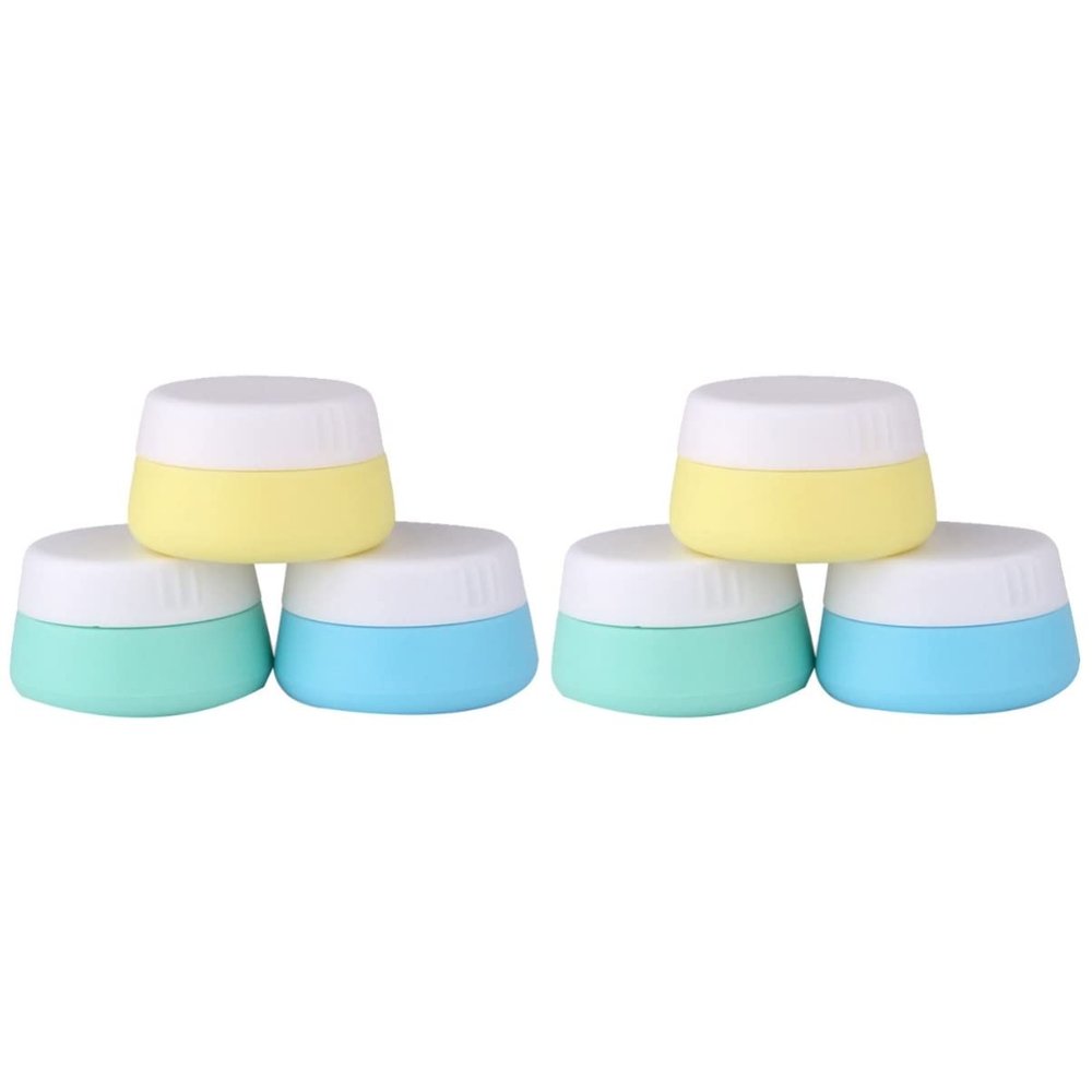 minkissy 6pcs Portable Silicone Cream Jars Travel-friendly Cosmetic Containers for Lotion Cream and Emulsion Random Assortment for Beauty Products and Toiletries