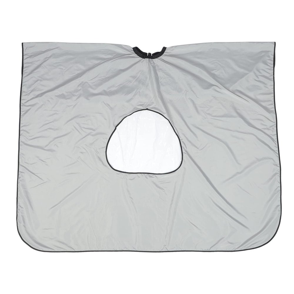 OSALADI Hair Cutting Cape Viewing Window Barber Cape for Hair Salon and Home Use Wrinkle and Static Gown and Cutting Grey