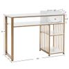 BarberPub Nail Table with Storage Marbling Texture Manicure Desk with Drawer Home Salon Beauty Equipment 2408 (White) view 3