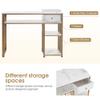 BarberPub Nail Table with Storage Marbling Texture Manicure Desk with Drawer Home Salon Beauty Equipment 2408 (White) view 4