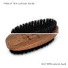 Menesia Black Walnut Wood Boar Bristle Hair Beard Brush for Men, Pocket Travel Men's Wooden Small Soft Beard Brush (Black Walnut) view 3