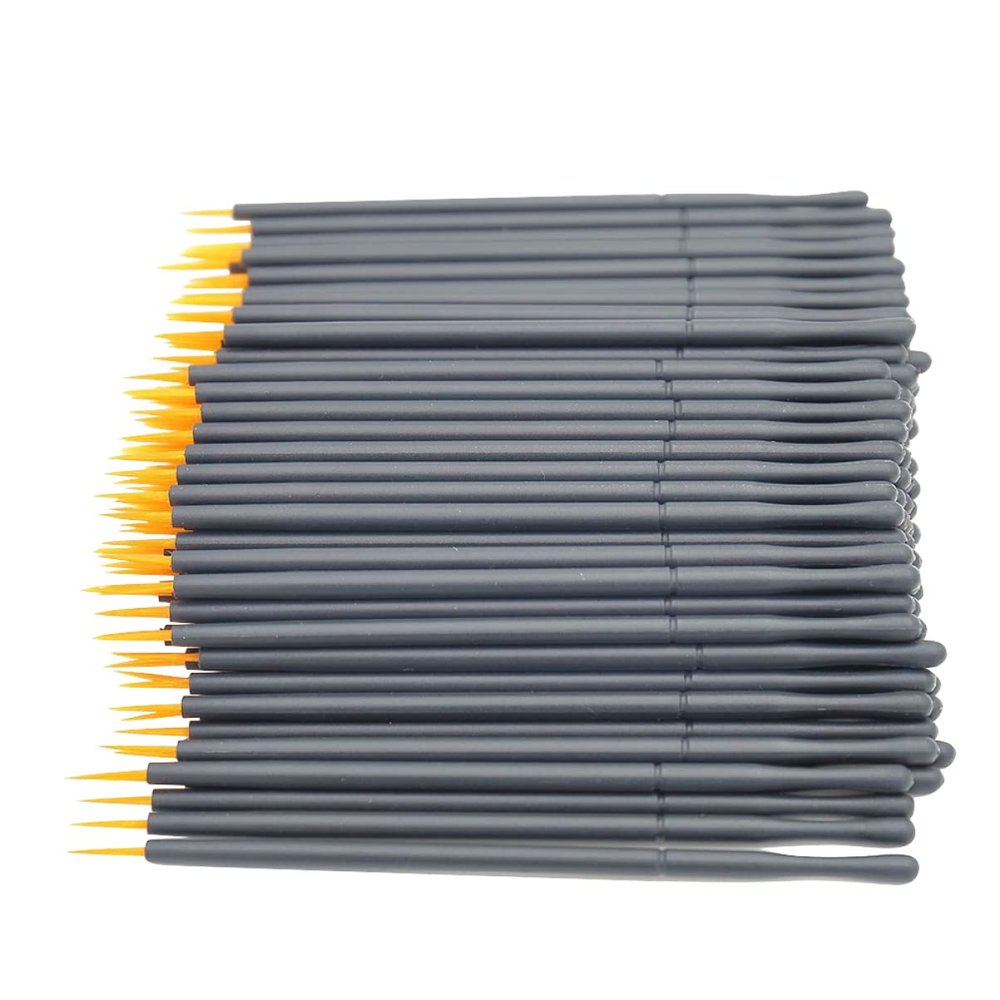 minkissy 100pcs Disposable Eyeliner Applicators Thin Brush Tips for Easy Eye Makeup Application Lipstick Sticks for Professional and Home Use Black and Orange Color