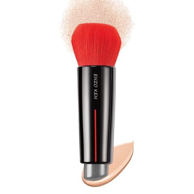 ENZO KEN Kabuki Powder Foundation Brush, Powder Contour and Bronzer Brush, Portable Travel Kabuki Foundation Brushes, Foundation Brush for Liquid Blush, Angled Concealer Brush, Cream Blending Brush