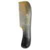 Natural Ox Horn Comb from Saki Shears - 100% Handmade Premium Quality Anti-Static Buffalo Horn Comb (Brown Rounded Style) view 1