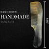 Natural Ox Horn Comb from Saki Shears - 100% Handmade Premium Quality Anti-Static Buffalo Horn Comb (Brown Rounded Style) view 2