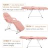 OmySalon Massage Salon Tattoo Chair Esthetician Bed with Upgraded Hydraulic Stool,Multi-Purpose 3-Section Facial Bed Table, Adjustable Beauty Barber Spa Beauty Equipment, Pink view 2