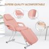 OmySalon Massage Salon Tattoo Chair Esthetician Bed with Upgraded Hydraulic Stool,Multi-Purpose 3-Section Facial Bed Table, Adjustable Beauty Barber Spa Beauty Equipment, Pink view 4
