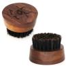 Menesia Small and Round Beard Brush, Pocket Travel Men's Wooden Boar Bristle Hair Beard Mustache Brush for Men (Skull) view 1