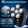Head Shaver for Bald Men,6-in-1 Electric Shaver for Bald Head 6D Wet/Dry Waterproof Mens Electric Razor Skull Head Shavers Mens Grooming Kit Cordless Rechargeable Face Head Shaving Rotary Shaver Blue view 4
