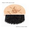 Menesia Small and Round Beard Brush, Pocket Travel Men's Wooden Boar Bristle Hair Beard Mustache Brush for Men (Skull) view 2