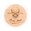 Menesia Small and Round Beard Brush, Pocket Travel Men's Wooden Boar Bristle Hair Beard Mustache Brush for Men (Skull) view 4