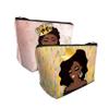 BDAWQUG 2 Pieces Drippin Melanin Makeup Bag Zipper Pouch Travel Cosmetic Organizer for Black Women Pride - Gifts Black History Magic Afro view 2