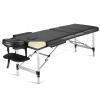Careboda Portable Massage Table Professional Massage Bed 3 Fold 82 Inches Height Adjustable for Spa Salon Lash Tattoo with Aluminum Legs Carrying Bag Accessories Black view 1