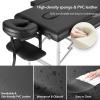 Careboda Portable Massage Table Professional Massage Bed 3 Fold 82 Inches Height Adjustable for Spa Salon Lash Tattoo with Aluminum Legs Carrying Bag Accessories Black view 2