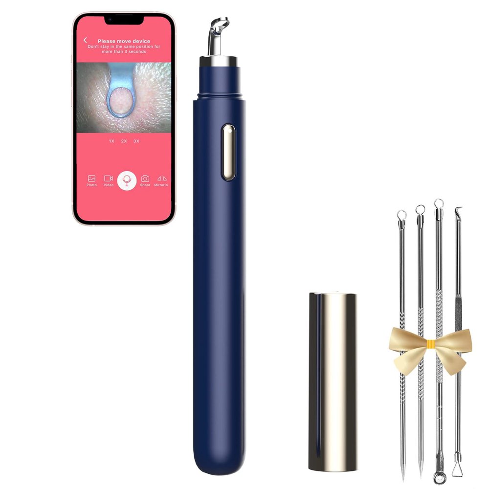 Blackhead Remover Tools with Camera Visible Pore Cleaner Waterproof Acne Comedone Whitehead Extractor Kit for iPhone/Android